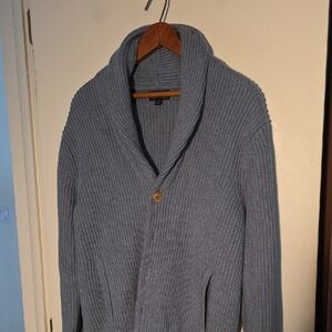 Brooks Brothers Small Blue Gray Cowl Neck Cardigan Perfect Condition